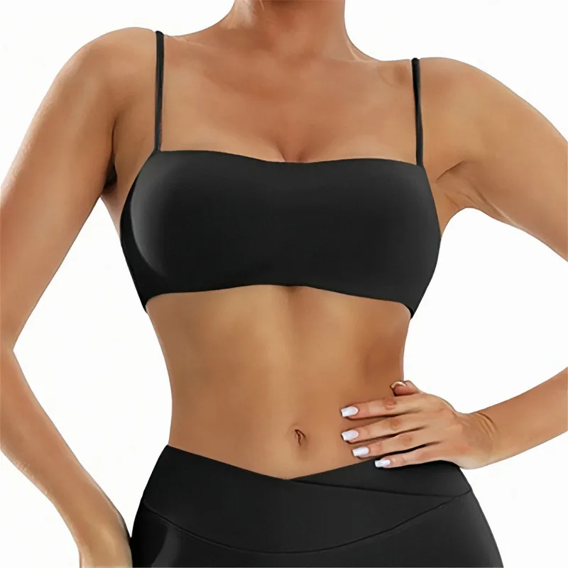 Sport Bra Women Sexy Strap Gym Bras Breathable Fitness Crop Top Yoga Underwear Padded Workout Push Up Tank Tops
