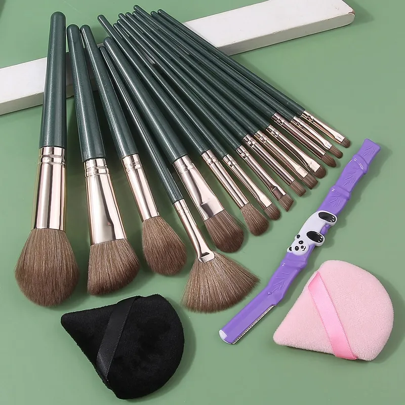 12/15/17Pc Soft Makeup Brushes Set for Beginners Loose Powder Blush Eyeshadow Brushes Dual-use Wet & Dry Makeup Sponge Triangle
