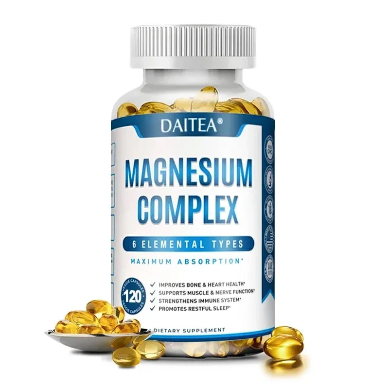 Magnesium Complex Capsules - Muscle and Cardiovascular Health Supplement Sleep Stress and Anxiety Formula