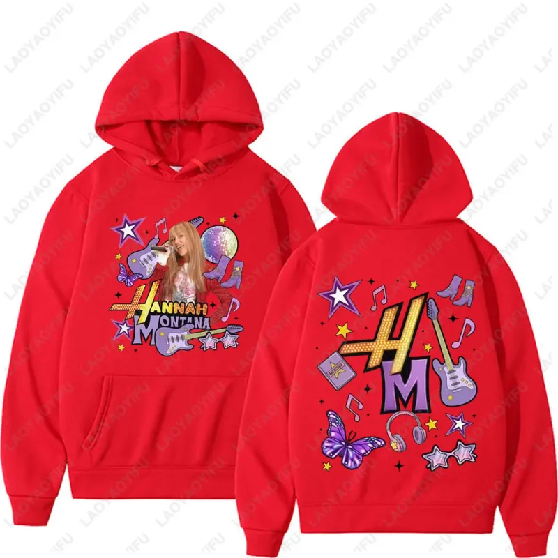 Hannah Montana 20Th Anniversary Printed Hoodies Men Women Fashion Aesthetic Sweatshirts Long Sleeve Pullovers Streetwear
