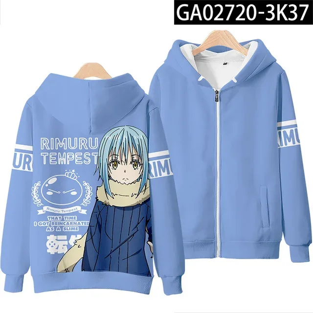 Anime Rimuru Tempest 3D Print Hoodies Men Women Long Sleeve Sweatshirt Harajuku Streetwear Coat Cosplay Costume