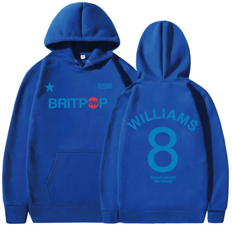 Robbie Williams Britprwp 8 Tour 2025 Print Hoodie Men's Hip Hop Fleece Pullover Sweatshirt Casual Long Sleeve Oversized Hoodies