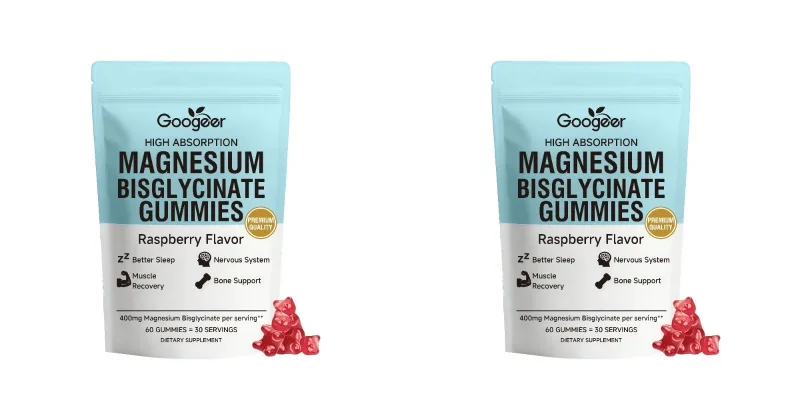 Magnesium Bisglycinate Gummies 400mg 60 Count Adult Daily Wellness Supplement for Bone Muscle Sleep Support