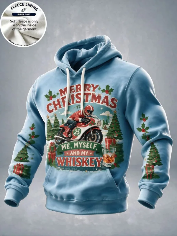 3D Print Christmas Fleece Hoodie Polar Bear Pizza Beer Home Party Pullover Long Sleeve Kangaroo Pocket Holiday Sweatshirt