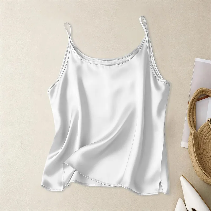 Hot-selling new arrivals from Europe and America: Mini-length women's sexy satin versatile top with spaghetti straps