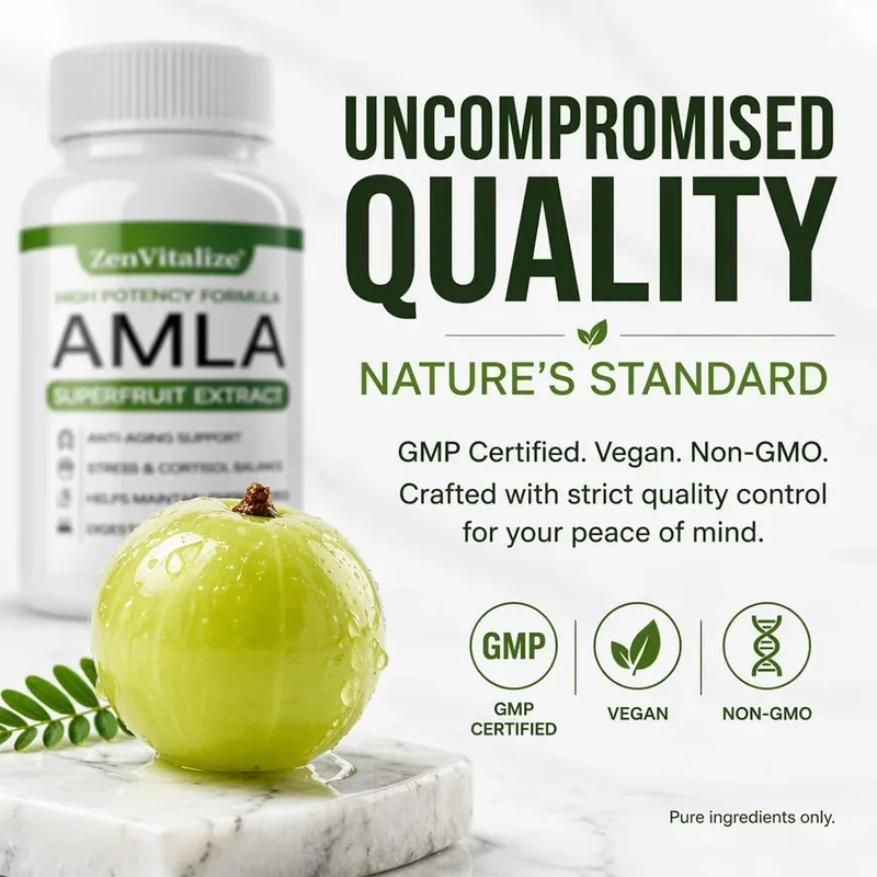 Organic Amla Capsules 1000mg Antioxidant Daily Immune Rejuvenation Digestive & Heart Wellness Support Vegan