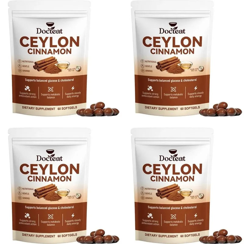 Ceylon Cinnamon Softgels with Vitamin B6 MCT Oil Supports Balanced Glucose and Cholesterol Metabolic Balance Energy 60 Softgels