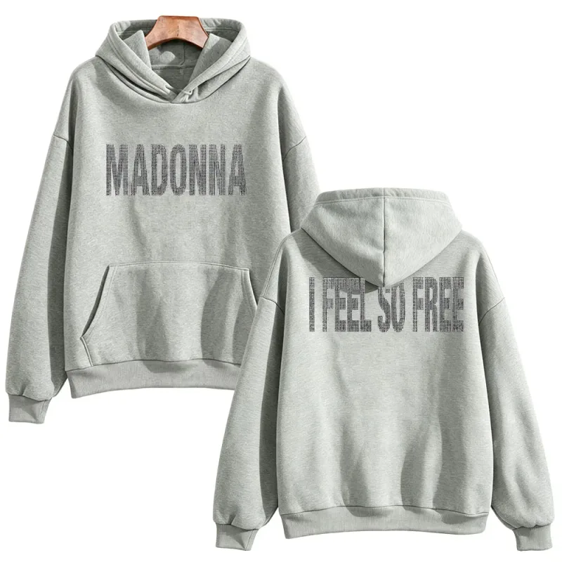 I Feel So Free Hoodie Graphic Printed Hoodie Madonna Merch Vintage Style Sweatshirts Women Men with Hooded Loose Casual Pullover