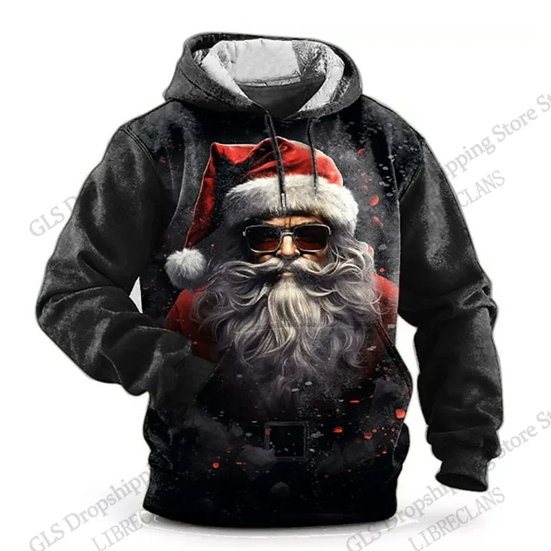 Christmas Mens Santa Claus 3d Print Hoodies Men Women Fashion Vintage Outdoor Hoodie Sweatshit Men Clothing Moletom Masculinos
