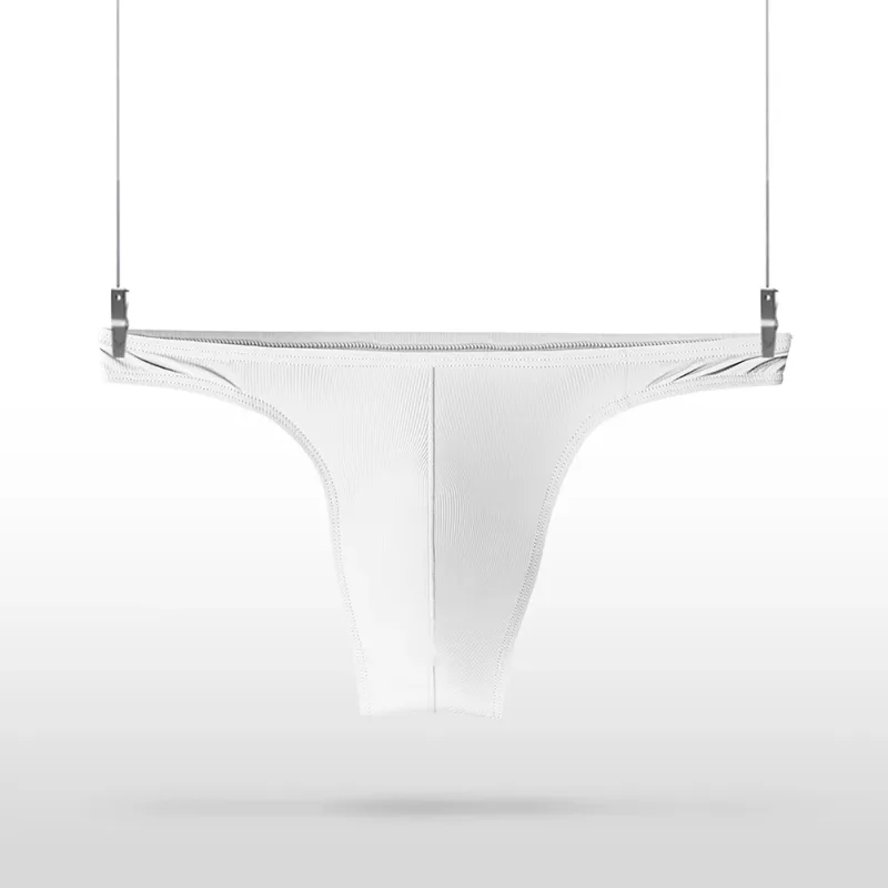 Eis Seide Tangas Männer Sexy Unterwäsche Weiche Rippen G-string Atmungsaktive Unterhose Nahtlose Höschen Männliche Dessous Ausbuchtung Beutel Briefs