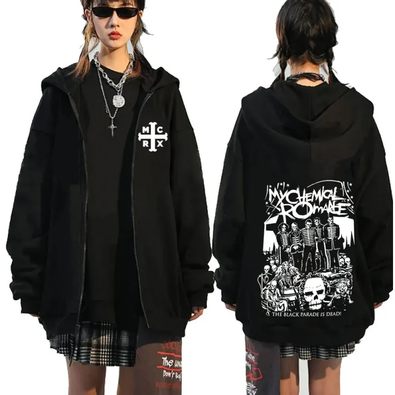 Rock Band My Chemical Romance Mcr Dead Zipper Hoodie Black Parade Punk Emo Zip Up Sweatshirt Men Fashion Vintage Hip Hop Hoodies — image 18
