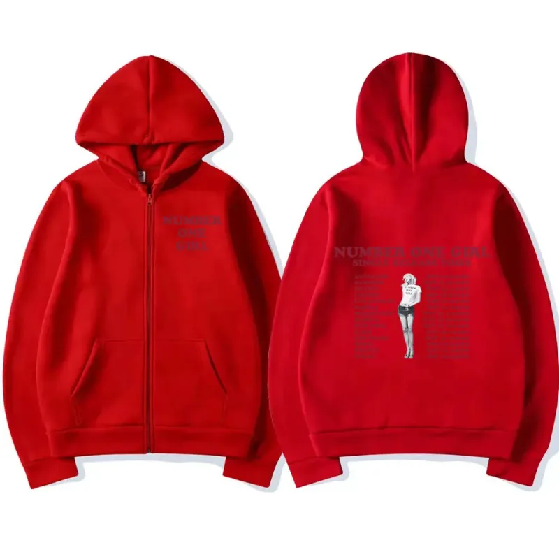 Rosé Nummer Een Meisje Album Rits Hoodies Kpop Mannen Vrouwen Kleding Lange Mouw Zip Up Sweatshirts Fleece Oversized Truien Y2K