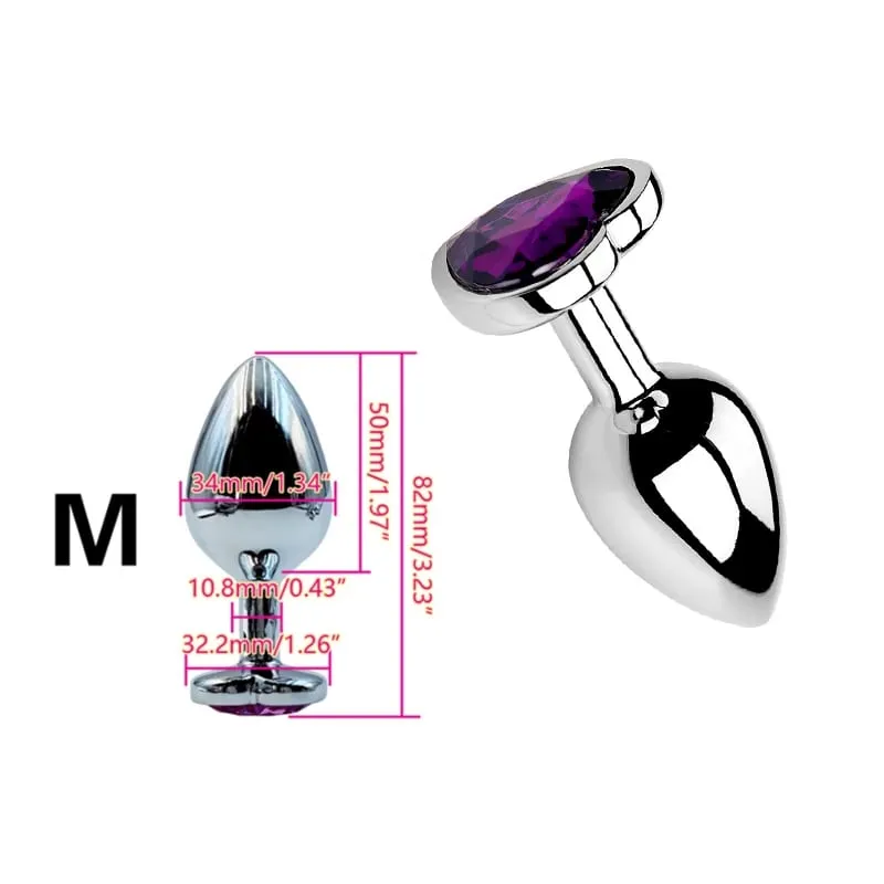 Heart Shaped Metal Anal Plug Butt Plug 6 Colors S/M/L Sizes Unisex Adult Sex Toys for Men Women Anal Massager Pleasure Toy
