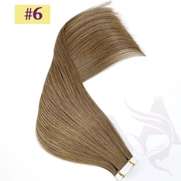 Fita reta de alta qualidade em extensões de cabelo humano 100% extensão de cabelo natural real cabelo remy marrom loiro invisível
