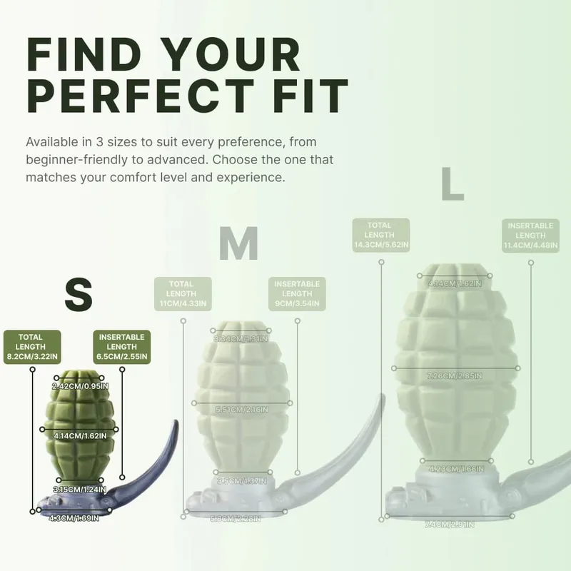Hand Grenade-style Anal Plug Sex Adult Toys for Men and Women Pure Silicone Anal Expansion Toys Butt Plug with Protrusions