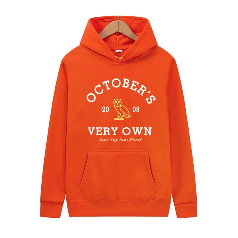 October's Very Own Owl Print Hoodie Unisex Men Women Casual Pullover Long Sleeve Streetwear Fleece Hooded Sweatshirt With Pocket