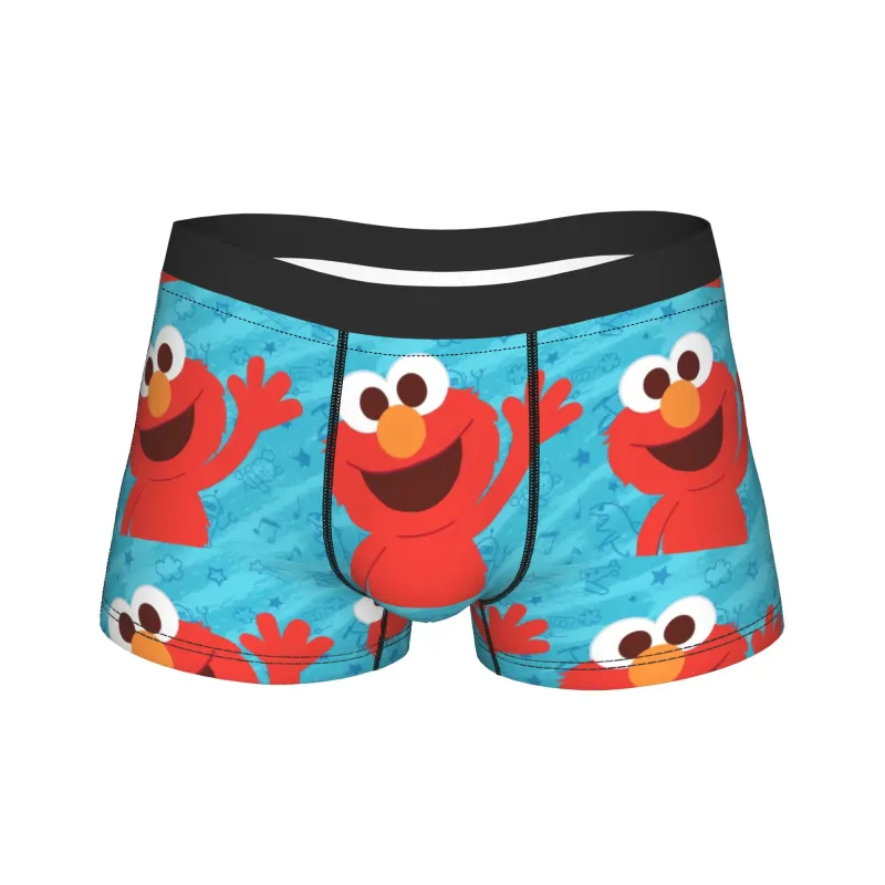 S-Sesames Streets Tango Elmo & Grover Underwear Men Shorts Briefs Funny Boxershorts Quality Customs Oversize Panties