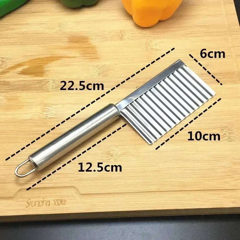 Stainless Steel Wave Potato Slicer Vegetable Cutter Potato French Fries Cutter Gadget Accessories Supplies Kitchen Cooking Tools