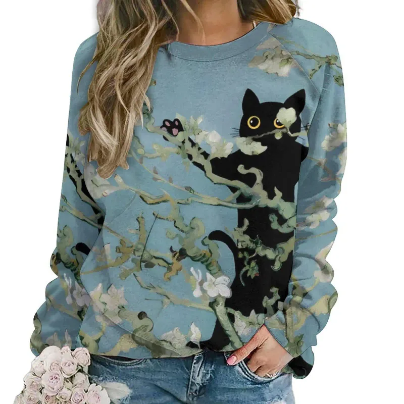 Fashion Butterfly flowers Women round-neck sweatshirt 3D Print Streetwear Autumn Y2k Sweatshirts Pullovers Woman Clothing Tops