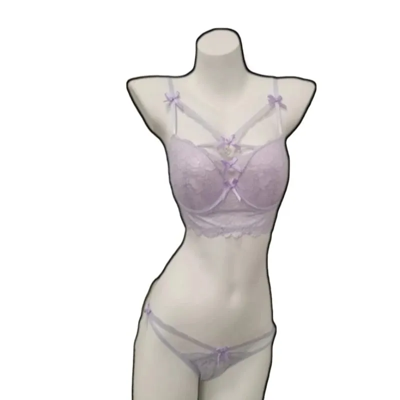 Magic Bust Boost Lace Bra Heart Pendant Decor Sexy Allure Women Underwear Push‑Up Lingerie S‑XL Size 32‑38AB Cups