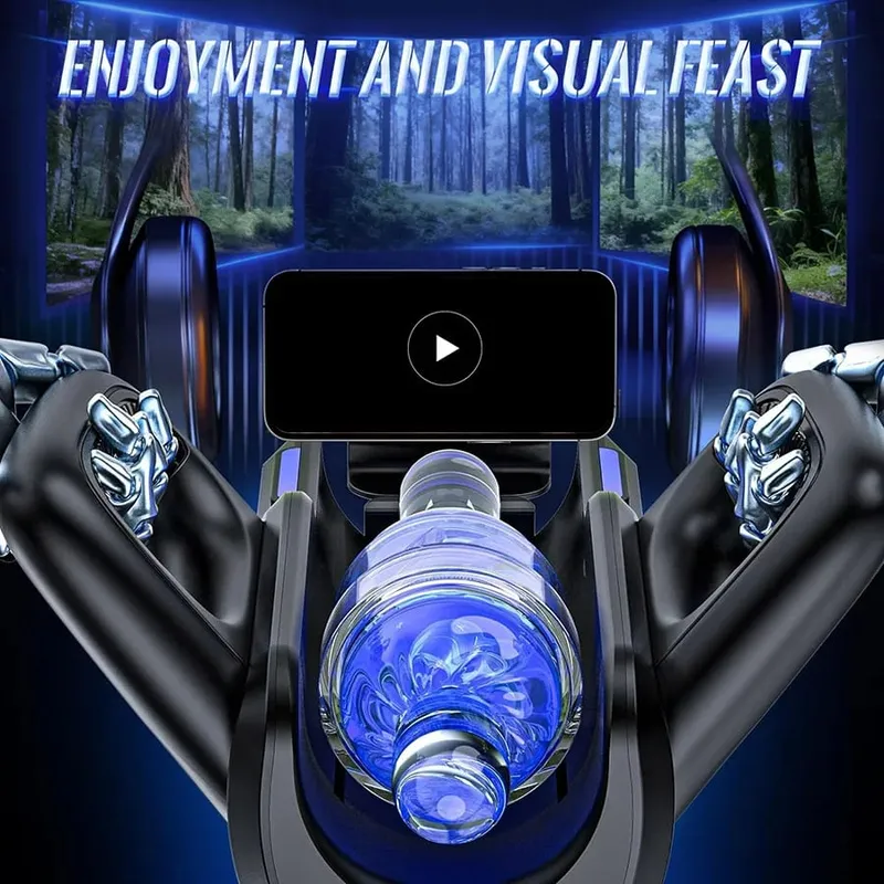 Male Masturbator Automatic Electric Men Sex Toys Adult Toys with Phone Holder Pocket Pussy Hand Free Penis Training Stroker