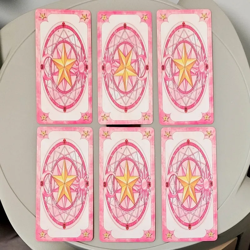 11x5.5cm Cardcaptor Sakura Tarot Deck - Complete 56 Card Set | Pink Sakura Edition for Fans & Cosplay