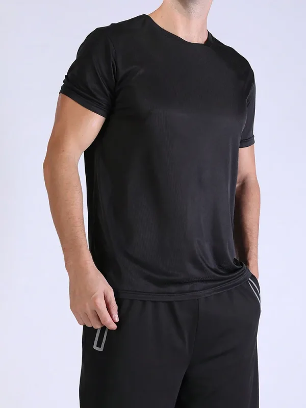 5PCS Men's Solid Color Ultralight Quick Dry Sport T-Shirt Breathable Lightweight Top For Fitness Training Workout Running Gym