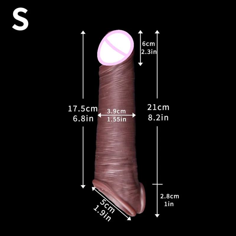 Realistische wiederverwendbare Penishülle aus dünnem Silikon mit Anti-Snap-Ring, Penisvergrößerungs-Extender für Männer, Verzögerung der Ejakulation
