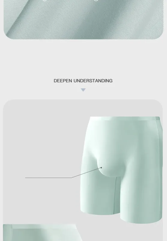 Mens Underwear Boxers Shorts Hombre Seamless Panties Man Solid Slim Ice Silk Pouch Long Leg Underpants L-6XL Cueca Calzoncillo