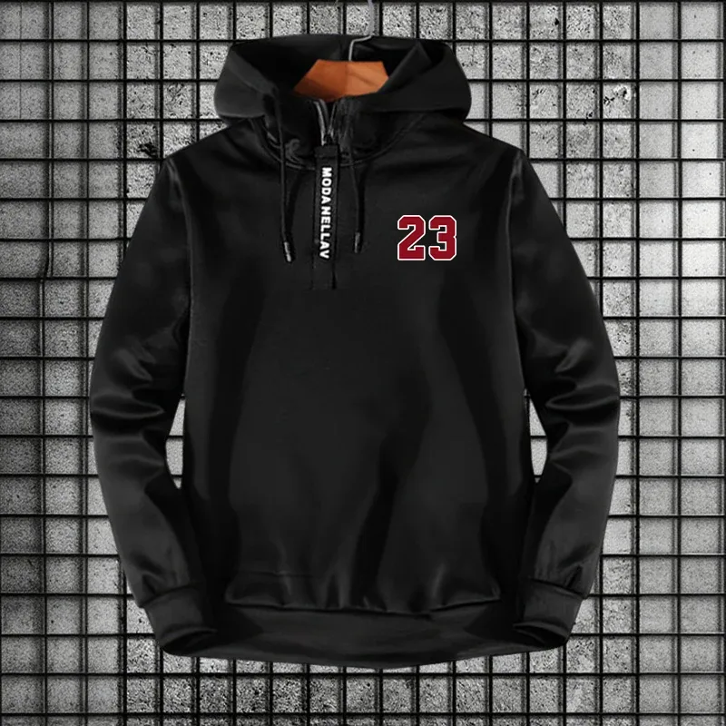 2026 Autumn Winter Daily Casual Sports Fashion Hoodie Men Women Hooded Sweatshirt Urban Trendy Half-zip Long Sleeve Pullover