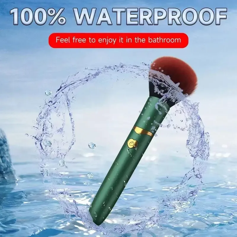 Brosse de maquillage électrique à vibrations à 10 vitesses, brosse cosmétique Rechargeable par USB pour poudre liquide, correcteur de fard à joues