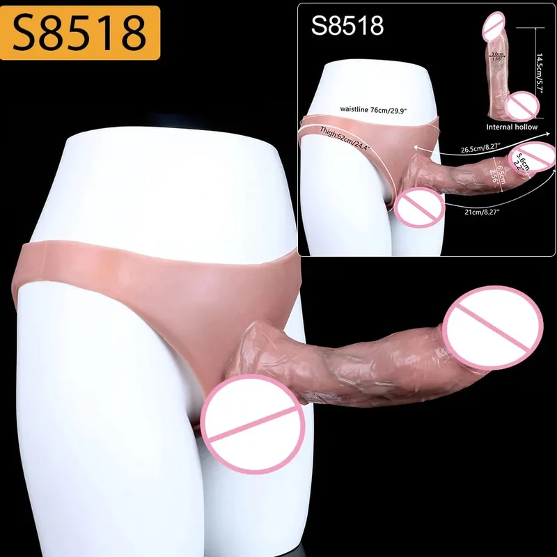 Reusable Hollow Penis Sleeve Pants насадка на член Realistic Male Dick Extender Sex Toys Couples Sex Pleasure Products