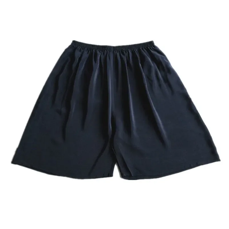 100% Mulberry Silk Men Boxer Underwear Couple Rubber Band Thin Short Home Pants Promotion Woman Can Wear