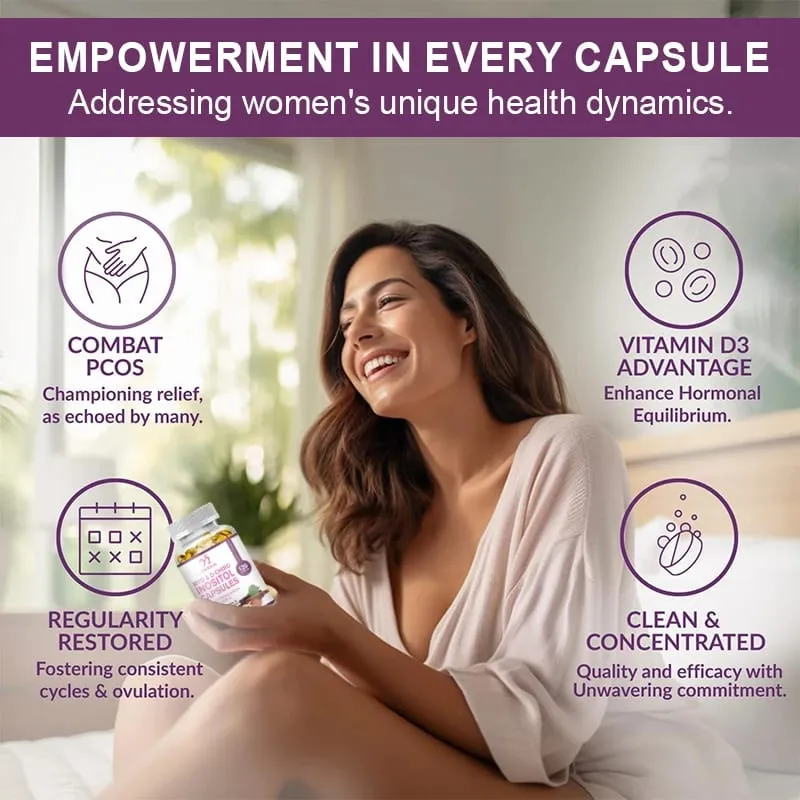 Myo Inosito Capsules & D-Chiro Inositol with Ashwagandha Root & Vitamin D3 Hormone Balance for Women Regulate Menstrual Cycle