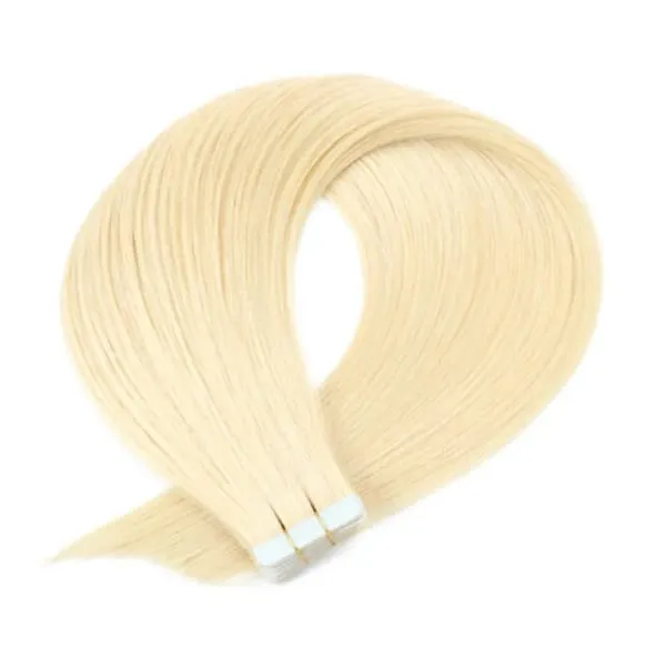 Tape In Straight Human Hair Extensions Remy Virgin Hair Adhesive Extensions Skin Weft #60 Blonde 24 26 28 30INCH Hair For Women