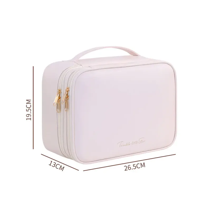 Multiple Compartments Large Capacity Cosmetic Organizer Case Portable Travel Toiletry Bag Double Layer Detachable Makeup Bag — image 6
