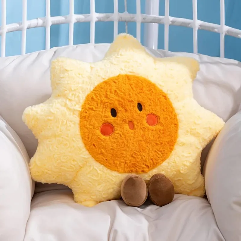 45cm Cute Plush Home Decorative Cushion Pillow Stuffed Sun Moon Plushies Huggable Sleep Pillow Girl Gift