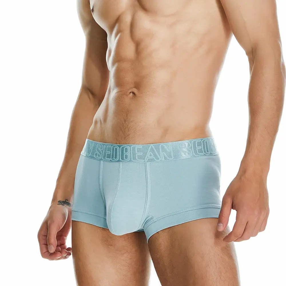 Heren boxershorts van ademend katoen, U-bolle buidel, lage taille, zacht stretchondergoed voor dagelijks casual en intiem gebruik