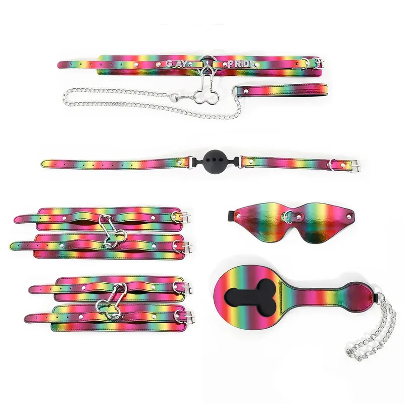 New Colorful Erotic Sex Toys For Women Adults Games BDSM Bondage Kits Handcuffs Sex Whip Mouth Gag Anal Plug Sex Shop