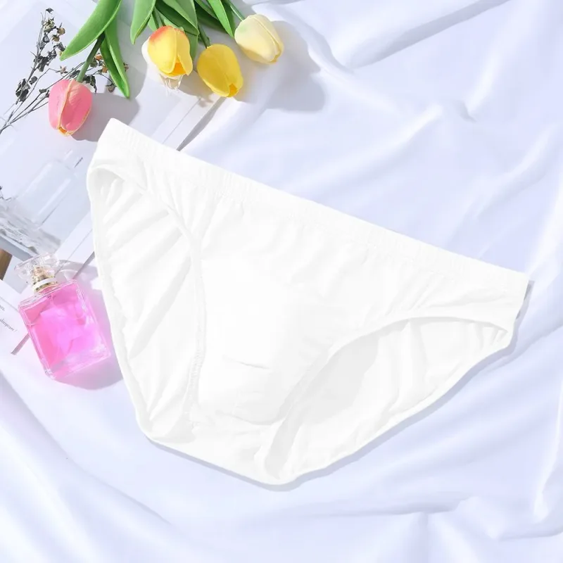 New Big Men's U Convex Underwear Ice Silk Quick Drying Briefs Summer Cool Low Waist Thin Male Underpants Plus Size
