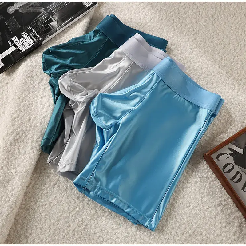 M-xxl Mens Underwear Boxers Solid U Pouch Panties Para sa Lalaki Extended Leg Boxer Shorts Homme Middle Waist Sports Underpants Lalaki