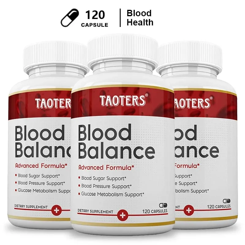 Natural Blood Balance Capsules - Vitamin C B6 12 Hawthorn Heart & Blood Sugar Balance Circulation Support Promotes Metabolism