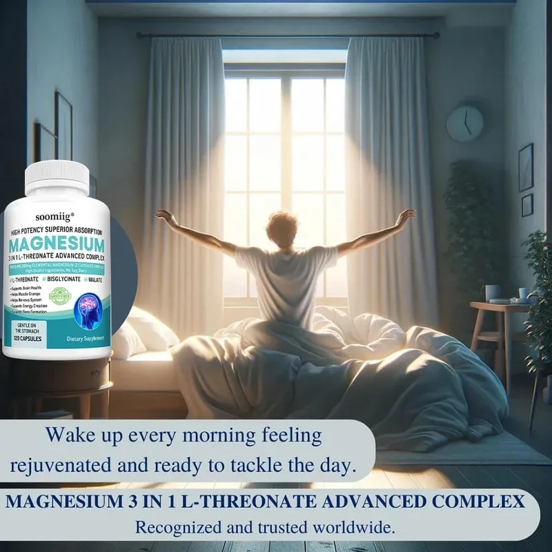 Magnesium L-Threonate+Glycinate+Malate - Improves Sleep Quality Supports Memory and Cognitive Function Promote Brain Health