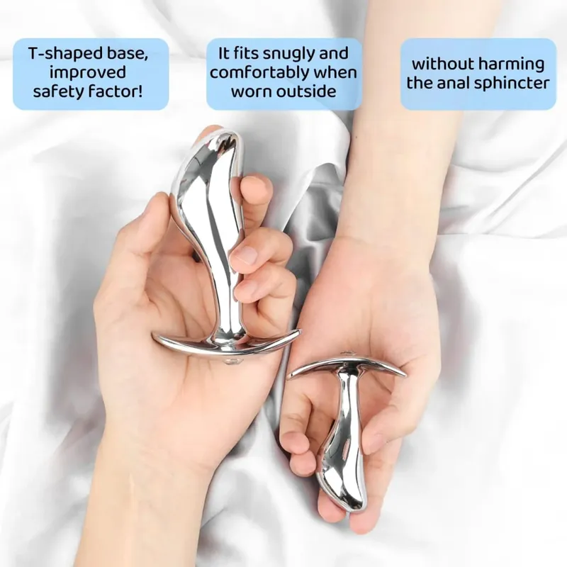 Metal Anal Plug P Spot Stimulator Prostate Massager Wear Outdoors Butt Plug Wearable Sex Toys for Men and Women Adult Sex Toys