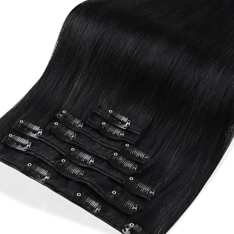 Straight Clip in Hair Extensions 7 Pcs Synthetic Hairpiece for Women Straight Soft Thick Hair Extensions Suitable for Daily Wear