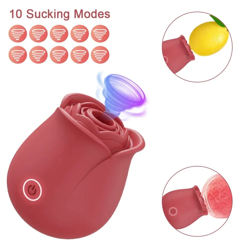 Powerful Rose-Toy Sucking Vibrator Female Sucker Clitoris Oral Nipple Vacuum Stimulator Adults Supplies Goods Sex Toys for Women