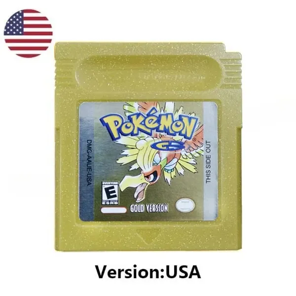 Cartouche de jeu vidéo Pokemon 16 bits, plusieurs styles, rouge, bleu, cristal, doré, vert, argent, jaune, carte de Console GB/SP
