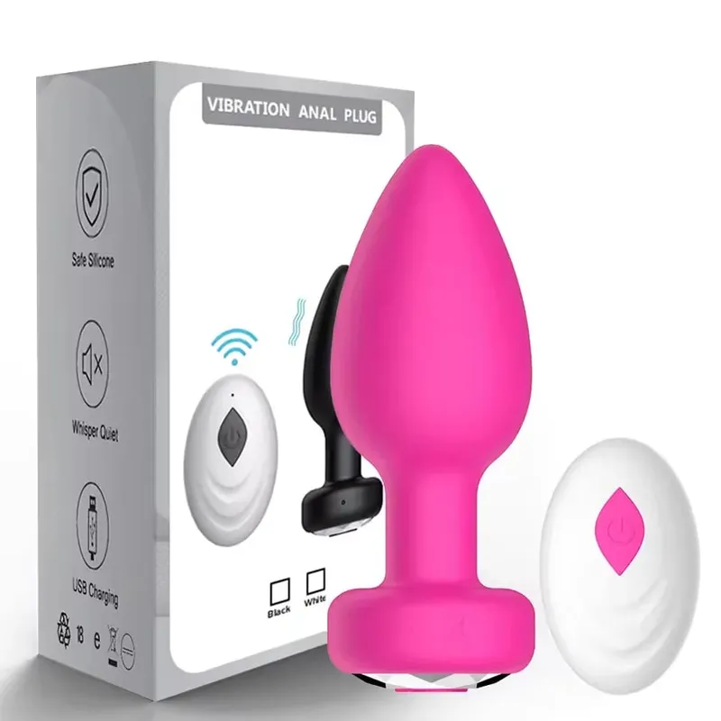 Powerful Anal Plug Vibrator for Men Women Female Vagina Remote Stimulator Prostate Butt Plug Sex Toys for Adult Couples 18+
