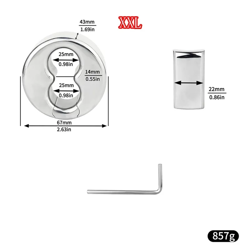 Screw Lock Metal Scrotum Pendant Ball Stretcher Testis Weight Cock Ring Penis Restraint Stainless Steel Sex Toys for Men 18