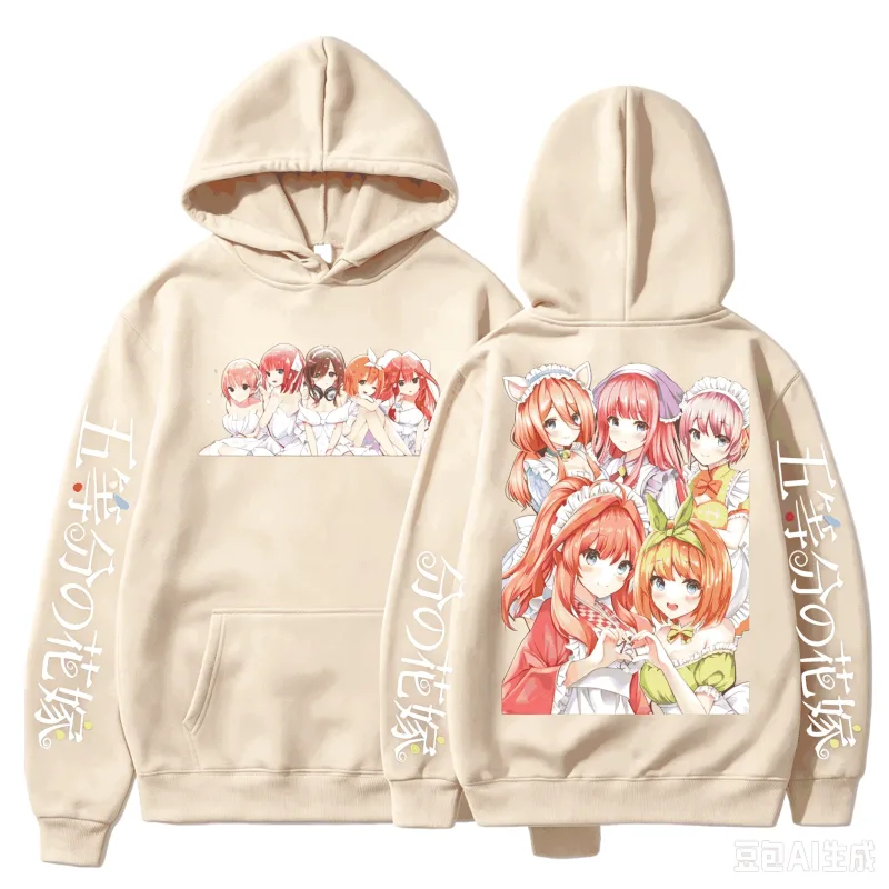 Hot Anime The Quintessential Quintuplets Sweatshirts Unisex Harajuku Hip Hop Top Y2K Gothic Cotton Oversized Printed Sweatshirt